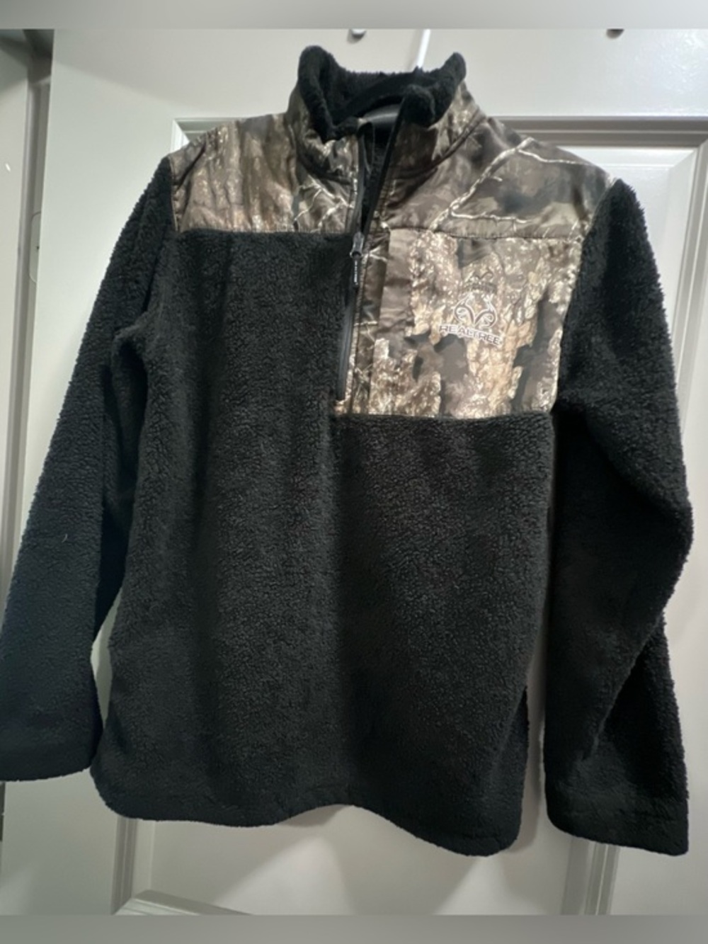 Realtree men’s camo Sherpa pile jacket 1/4 pullover size small